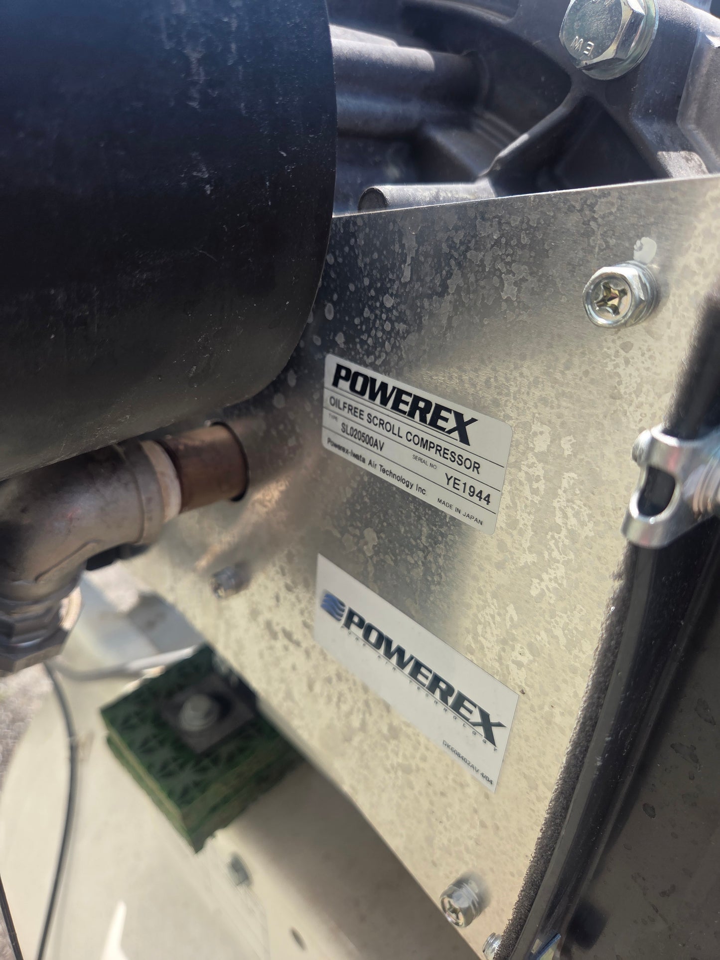 Powerex Oilfree Air Compressor SL020500AV w Air Dryer for Canning Line ~ !