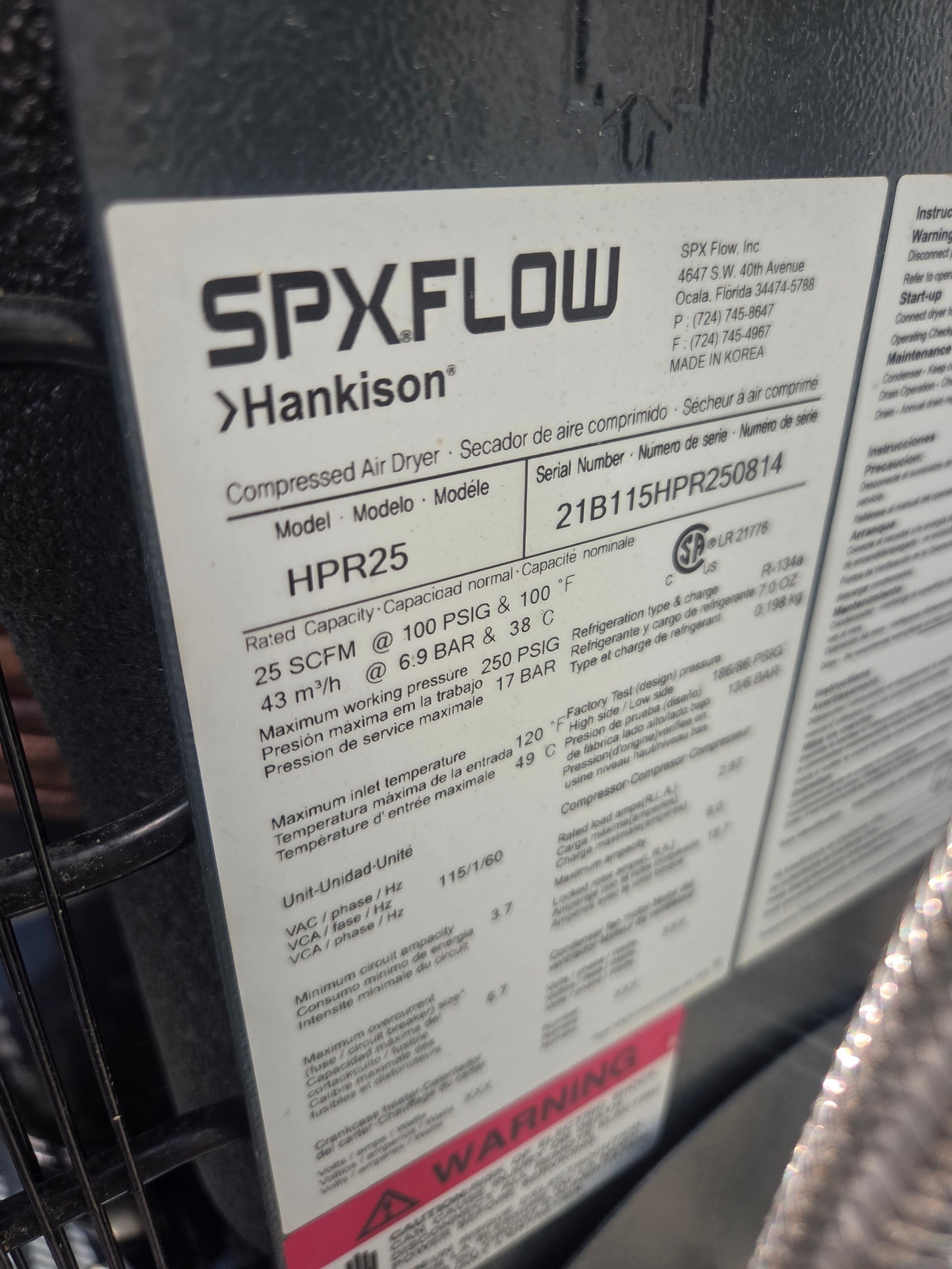 Powerex Oilfree Air Compressor SL020500AV w Air Dryer for Canning Line ~ !