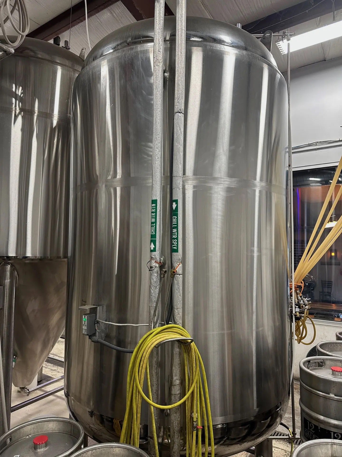 60 BBL Stainless Stee Brite Tank, Dish Bottom, Glycol Jacketed, GREAT CONDITION!