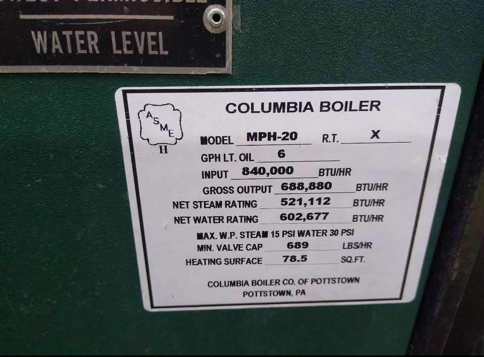 Columbia MPH-20 Steam Boiler - 840,000 BTU w/Feedwater Tank - In Warehouse & Ready to Ship $6,990 - Brewhouse Equipment Group