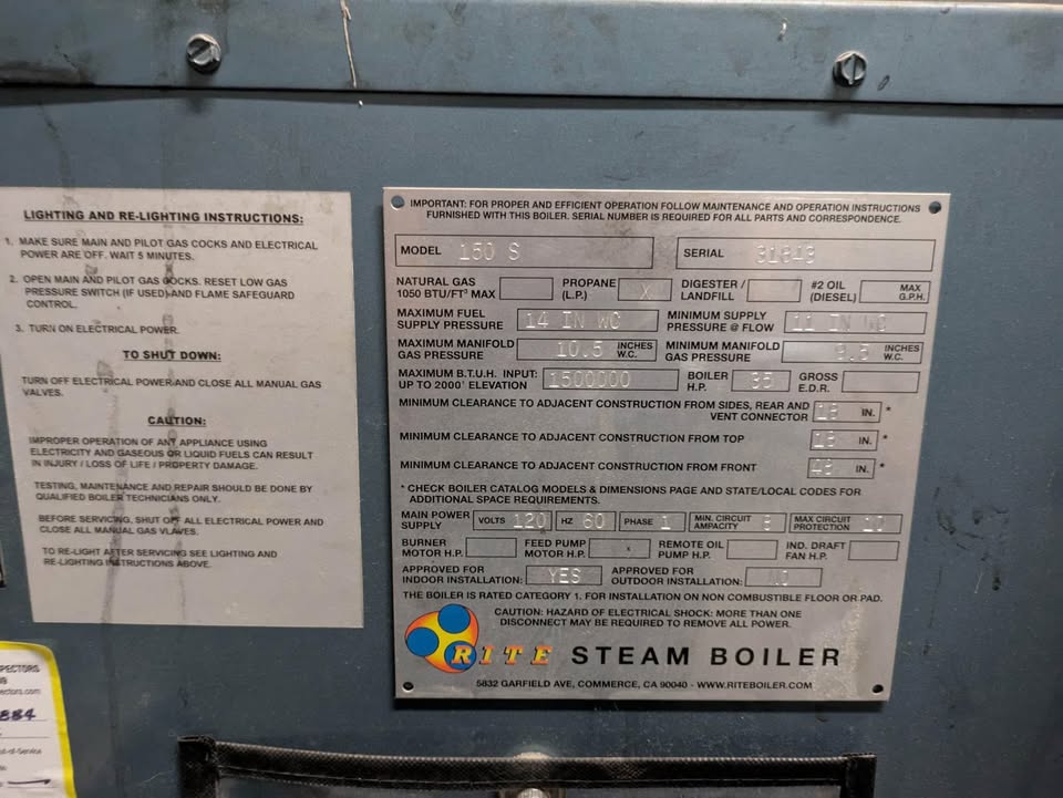 (Reduced!) Rite 150S Boiler β 15,000,000 BTU β (We can shipπ!)