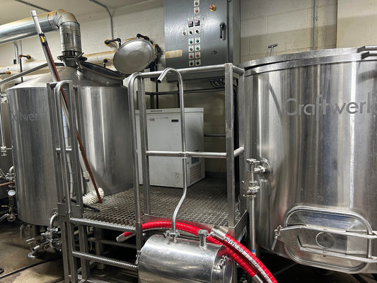Craftwerks 7bbl Steam Brewhouse with Mash Tun, Boil Kettle, HLT, HX, Pumps, Stand, Controls, more