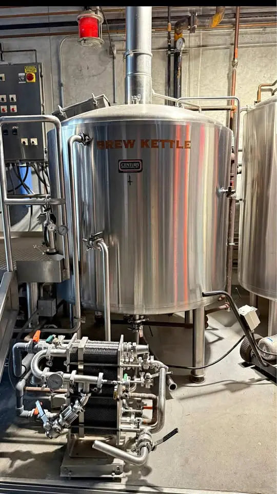 Century 10bbl Steam Brewhouse– Complete System w/ MT, BK, HLT, Platform & Pumps