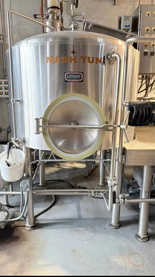 Century 10bbl Steam Brewhouse– Complete System w/ MT, BK, HLT, Platform & Pumps