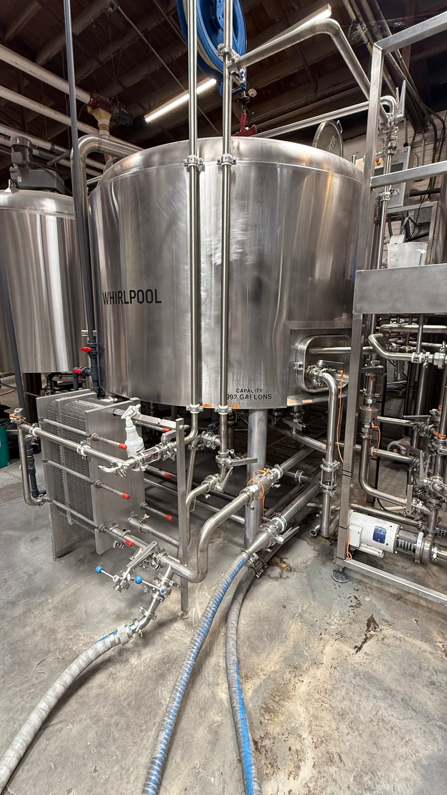 (Heavily Reduced!) 25bbl 3-Vessel Brewhouse w/ 80bbl HLT – Includes Whirlpool, Boil Kettle, Pumps & Pipework