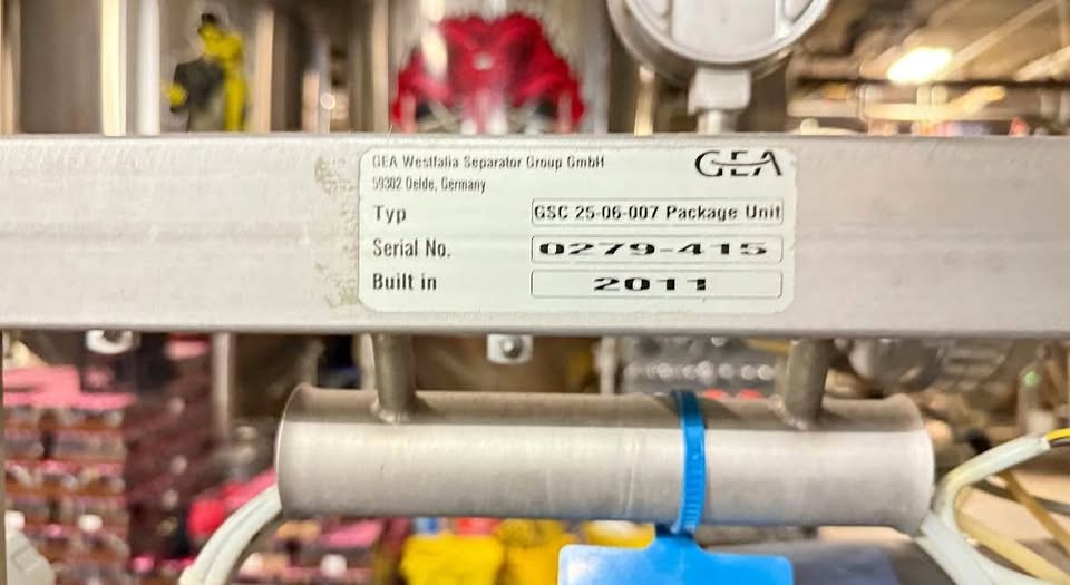 GEA Westfalia Centrifuge – GSC 25-06-007