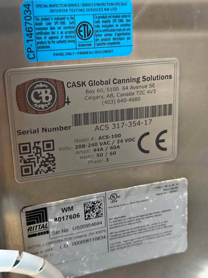 Cask ACS-100 Canning System 5-Head Filler & Seamer